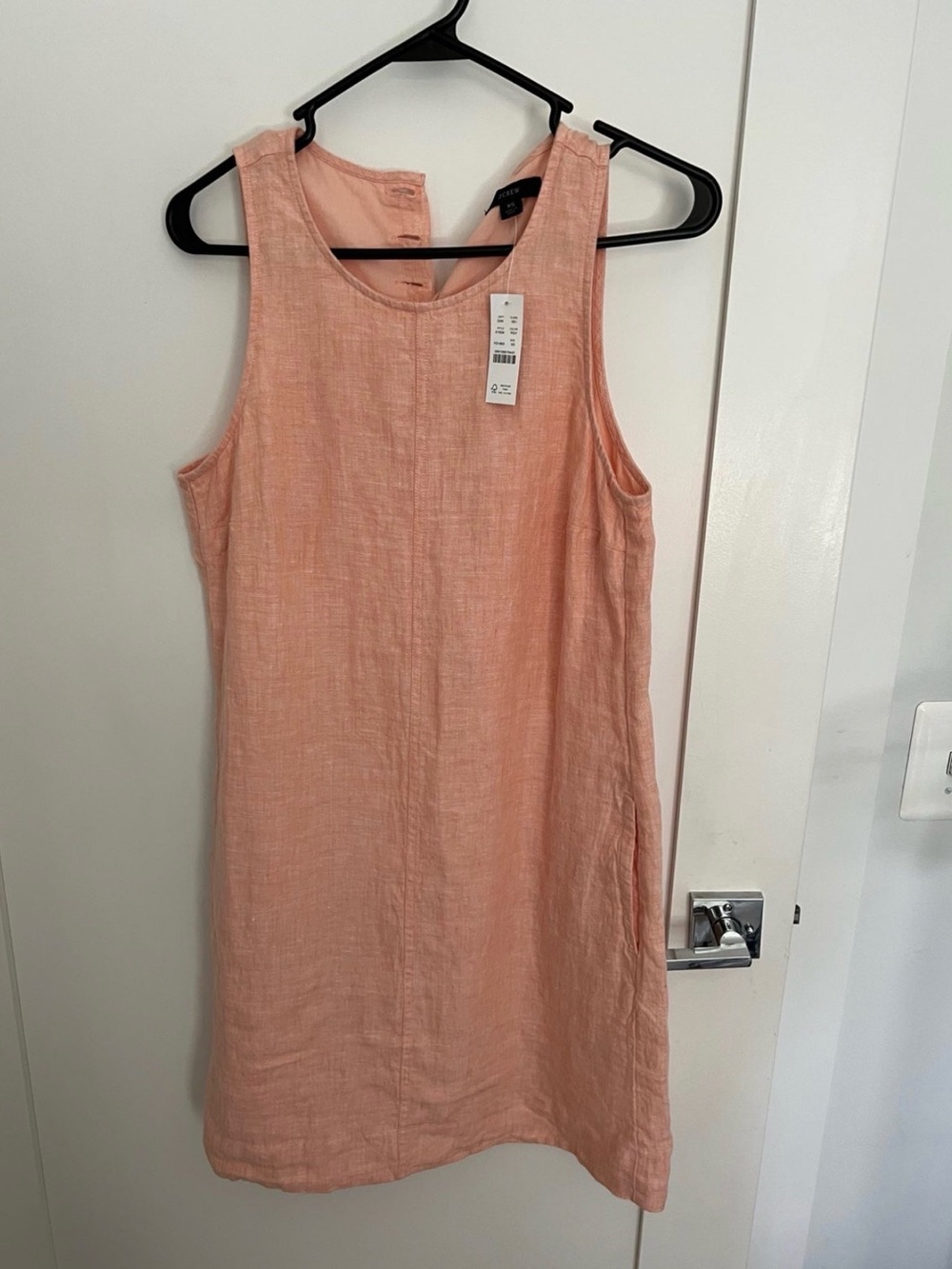 J. Crew Peach Sleeveless Linen Dress